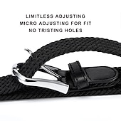 billige Belter til herrer-unisex flettede belter moteriktig enkel strikket spenne belte svart hvit lerret legering vanlig utendørs sport ideell gave