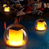 זול נורות תת מימיות-אפקט להבה led שמש צף אור בריכת שחייה אור חיצוני בר שולחן שמש צף אור אינטליגנטי בקרת תאורה אווירה אור חיצוני חצר בר שולחן אור אור דקורטיבי