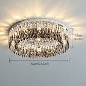 abordables Lustres-Lustre 60/80cm led cristal plafonnier cercle design design unique encastré lumières acier inoxydable led style nordique 110-240v