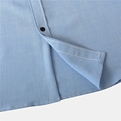economico Casual da lavoro-Per uomo Camicia Camicia di lino Camicia in cotone e lino Camicia Estiva Camicia casual Camicia da Spiaggia Semplice Vacanza Casuale Nero Rosa Verde scuro Viola chiaro Manica Corta Bavero Estate