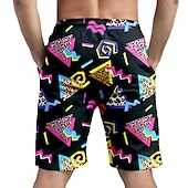 cheap Bottoms-Doll Retro Vintage 1980s Beach Shorts Men&#039;s Costume Vintage Cosplay Vacation Beach Shorts