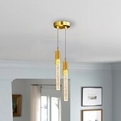 economico Luci Isola cucina-lampada a sospensione a led dimmerabile 1/2/4/5/8 testa lampada moderna in cristallo per isola da cucina, illuminazione a sospensione regolabile per isola cucina, lampadario a led in oro nero per sala