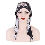 levne Klobouky-ženy tištěné předvázaný šátek elastický muslimský ženský turban měkký klobouk vypadávání vlasů pokrývka hlavy zábal pokrývka hlavy napínací šátek