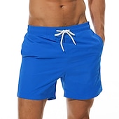 preiswerte Herren Badeshorts-Herren Badeanzug Boardshorts Badeshorts Badehose Schwimmshorts Bademode Sommer-Shorts Tasche Kordelzug mit Mesh-Futter Glatt Schnelltrocknend Outdoor Festtage Ausgehen Stilvoll Boho Graues Grün