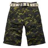 billiga Klassisk-Herr Cargo-shorts Camo Shorts Vandringsshorts Ficka Kamuflasje Komfort Andningsfunktion Utomhus Dagligen Utekväll Mode Ledigt ArmyGreen Rubinrött