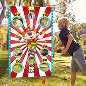abordables Décoration extérieure-bannière de jeu de lancer de clown de carnaval avec sac de haricots pour enfants et adultes dans les activités de fête de carnaval fourniture de décoration de fête de carnaval
