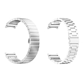 olcso Samsung óraszíjak-Óraszíj mert Samsung Galaxy Watch 7/6/5/4  40/44mm, Watch 5 Pro 45mm, Watch 6 Classic 43/47mm, Watch 4 Classic 42/46mm Rozsdamentes acél Valódi bőr Csere Szíj Fém kapocs Láncos karkötő Karszalag