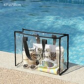 economico deposito bagagli e viaggi-1pc borsa da nuoto di grande capacità borsa da viaggio portatile visibile trasparente borsa da lavaggio impermeabile in pvc addensato borsa da spiaggia portatile