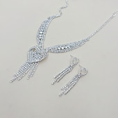 voordelige Sieradensets-Bruidssieradensets 1 set Legering 1 Ketting Oorbellen Dames Modieus Gepersonaliseerde Luxe Kwastje Hart Sieraden set Voor Bruiloft Feest / Avond Lahja