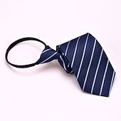 abordables Cravates &amp; noeuds papillons-Homme Cravates Zip cravate Hommes Cravates Cravate à glissière Ajustable Noeud Pois Plein Rayé Mariage Fête d&#039;anniversaire