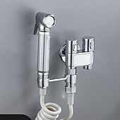 お買い得  ビデ用蛇口-バスルームハンドヘルドシャワービデシャッタフスプレーウォールマウント、トイレハンドヘルドビデシャワースプレー壁掛けおむつ入浴ペット女性衛生クリーニング