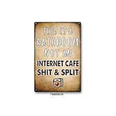 economico segno di latta in metallo-1pc sarcastico metallo targa in metallo decorazione del bagno decorazione della parete segni questo è il bagno non è un internet 20x30cm/8&#039;&#039;x12&#039;&#039;