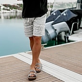 baratos Impressão Geométrica-Homens Gráfico Estampa Geométrica Calção Shorts de verão Shorts de praia Cintura Média Roupa de rua Havaiana Designer Casual Diário Feriado Cintura elástica Impressão 3D Com Cordão Designer Roupa