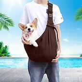 abordables Básicos de viaje para perros-Mochila plegable para perros, bolsa transpirable para mascotas, bolsa para mascotas, bandolera