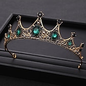 رخيصةأون اكسسوارات تصفيف الشعر-حجر الراين تاج عقال الزفاف العروس الأميرة ملكة الشعر تيارا
