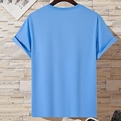 baratos Camiseta gráfica masculina-Homens Letra Estampas Abstratas Camiseta Camisetas gráficas Algodão Manga Curta Gráfico Camisa Preto Branco Azul Camiseta confortável Ao ar livre Rua Roupas de estilistas