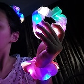 halpa Joululahjat-LED-hohtavat hiusnyörit poninhäntäpäähine joustava hiuslenkki yksivärinen karnevaalijuulasten asusteet