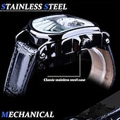voordelige Mechanische Horloges-forsining retro heren mechanisch horloge luxe mode zakelijk automatisch skelet polshorloge heren mechanisch waterdicht horloge klok heren