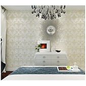 abordables Papel pintado-Fondos de pantalla frescos Papel tapiz de damasco floral mural de pared decoración del hogar revestimiento de paredes moderno clásico, material de tela no tejida adhesivo requerido papel tapiz,