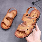 billiga Avslappnade sandaler-Herr Sandaler Inneskor Komfortsandaler Promenad Ledigt Strandstil Dagligen Strand PVC Vattentät Andningsfunktion Bekväm Loafers Gul Brun Sommar