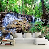 cheap Landscape Tapestry-Beautiful wooden ladder waterfall scenery tapestry hanging cloth background cloth decorative cloth hanging cloth