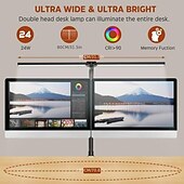 economico Lampade da scrivania-lampada da scrivania a doppia testa a led 24w lampade da tavolo a doppio braccio oscillante per architetto più luminose per banco di lavoro, monitor, lettura domestica, uffici, camere da letto e dormitori