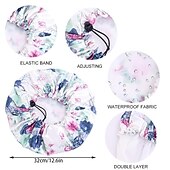 abordables Aparatos para el baño-gorro de ducha de seda con estampado de leopardo, gorro de ducha de doble capa impermeable, gorros de pelo eva reutilizables para la protección del cabello, siete colores disponibles, para el cuidado