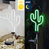 economico Illuminazione vialetto-luci solari da giardino luci esterne cactus/fenicottero luci al neon luci esterne impermeabili per la decorazione del percorso del cortile del patio del giardino