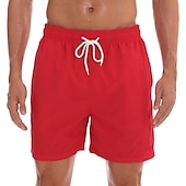preiswerte Herren Badeshorts-Herren Badeanzug Boardshorts Badeshorts Badehose Schwimmshorts Bademode Sommer-Shorts Tasche Kordelzug mit Mesh-Futter Glatt Schnelltrocknend Outdoor Festtage Ausgehen Stilvoll Boho Graues Grün