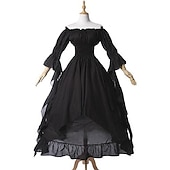 economico Vestito-Vintage Gotico Medievale Vestito Costume Cosplay Abito ispirato alla Reggenza Fiera del Ren Manica del polsino svasato Vichingo Elfico Per donna Celtico Costumi da pirata Fantasia Halloween Mascherata
