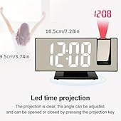 abordables Décorations et veilleuses-nouvelle horloge de projection led multifonctionnel réveil numérique horloge électronique photosensible automatique avec usb plug-in transfrontalier