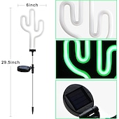 economico Illuminazione vialetto-luci solari da giardino luci esterne cactus/fenicottero luci al neon luci esterne impermeabili per la decorazione del percorso del cortile del patio del giardino