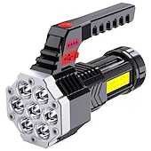 お買い得  戦術的な懐中電灯-ハイパワー 7 LED 懐中電灯トーチ穂軸サイドライトライト屋外照明 USB 充電式防水作業灯強力な集魚灯
