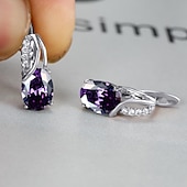 abordables Boucles d&#039;oreilles-Femme Zircon Boucles d&#039;Oreille Classique Précieux mode simple Des boucles d&#039;oreilles Bijoux Platine coloré / Vert olive platine / Blanc platine Pour Mariage Soirée 1 paire