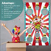 abordables Décoration extérieure-bannière de jeu de lancer de clown de carnaval avec sac de haricots pour enfants et adultes dans les activités de fête de carnaval fourniture de décoration de fête de carnaval