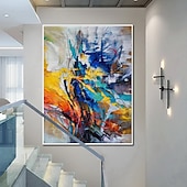 abordables Peintures Abstraites-Peinture à l'huile faite à la main toile art mural décoration abstraite moderne pour la décoration intérieure roulé sans cadre peinture non étirée
