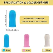 abordables Toilettage pour chiens-chien super doux pet doigt brosse à dents nettoyage des dents silicone brosse à dents outil chien chat nettoyage