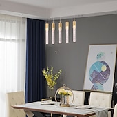economico Luci Isola cucina-lampada a sospensione a led dimmerabile 1/2/4/5/8 testa lampada moderna in cristallo per isola da cucina, illuminazione a sospensione regolabile per isola cucina, lampadario a led in oro nero per sala