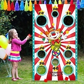 abordables Décoration extérieure-bannière de jeu de lancer de clown de carnaval avec sac de haricots pour enfants et adultes dans les activités de fête de carnaval fourniture de décoration de fête de carnaval