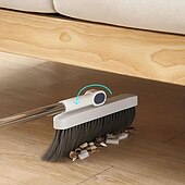 abordables Les fournitures de nettoyage-1 ensemble/2 pièces ensemble balai et pelle à poussière pour la maison, ensemble combiné pelle à poussière et balai droit, balayage des poils d&#039;animaux de sol en bois de cuisine de bureau, fournitures