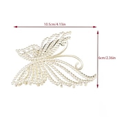 cheap Hair Styling Accessories-Butterfly Crystal Hair Claw Clips Pearl Rhinestone Golden Metal Hair Clips Large Gem Hair Jaw Clips Strong Hold Non-Slip Hair Catch Barrettes Clamps For Thick And Thin Hair Accessories For Women Girls