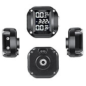 abordables Accesorios para motos y ATV-Sistema de alarma de monitoreo de temperatura de neumáticos de presión de neumáticos de motor tpms de motocicleta con 2 sensores externos