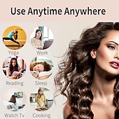 abordables Aparatos para el baño-Juego de rizos satinados sin calor: varilla para rizar + cubierta para el cabello rizado, juego de rizos con bollos de calor cero, artefacto para rizar el cabello para personas perezosas con sueño de ola grande, juego de cabello rizado sin calor para muje
