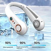 Недорогие Вентиляторы-Мини вентилятор без лопастей для шеи – USB заряжаемый охладитель воздуха с цифровым дисплеем портативный вентиляционное устройство для закрытых и открытых помещений