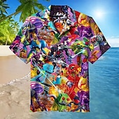 Herren Regenbogen Grafikdrucke Hemd Sommer Hawaiihemd Kurzarm Tropisch Mode Hawaiianisch Lässig Hawaiianisch Ausgehen Sommer Frühling Umlegekragen Druck Button-Down Schwarz Gelb Purpur Regenbogen preiswerte Vintage Hemd-Herren Regenbogen Grafikdrucke Hemd Sommer Hawaiihemd Kurzarm Tropisch Mode Hawaiianisch Lässig Hawaiianisch Ausgehen Sommer Frühling Umlegekragen Druck Button-Down Schwarz Gelb Purpur Regenbogen
