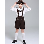 halpa Lapset-Oktoberfest Pusero / hame nahkahousuista Oktoberfest / Olut baijerilainen baijerilainen Wiesn Perinteinen Tyyli Niityt Poikien Perinteinen tyyli kangas Toppi Shortsit Hattu