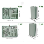 baratos Saúde dos pés-22 pçs profissional cortador de unhas kit de pedicure unhas de aço inoxidável lixas de unhas colher de orelha, kit de higiene para viagens