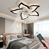 cheap Ceiling Fan Lights-LED Ceiling Fans Dimmable with Remote Contral Flower Design 25.7&quot; 5-Heads Flush Mount Ceiling Lamp Acrylic Lampshade Chandelier Bedroom Living Room