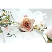 abordables Accesorios para el peinado del cabello-Diadema de flores boho, corona para el cabello, guirnalda floral, tocado con cinta, fiesta de bodas