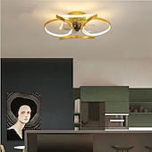 cheap Ceiling Fan Lights-LED Ceiling Fans Dimmable with Remote Contral Flower Design 55cm Flush Mount Ceiling Lamp Acrylic Lampshade Chandelier Bedroom Living Room